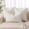 18x18 Inch Decorative Pillow Covers for Couch Bed Set of 2 Textured Boucle Neutral Throw Pillows White Accent Solid Cushion Pillowcase Cozy Soft Chair Sofa Livingroom Home Decor